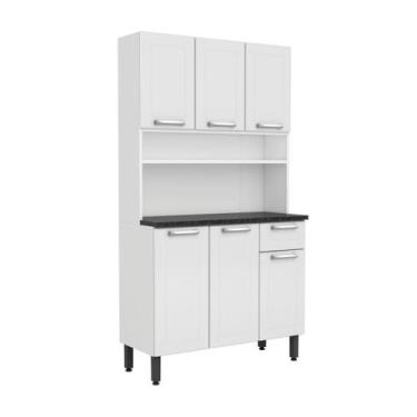 Imagem de Cozinha Compacta em Aço Múltipla 6 Portas 1 Gaveta Branco - Bertolini