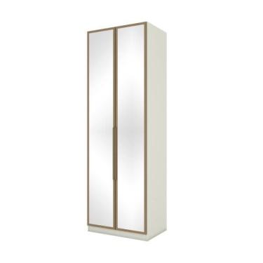 Imagem de Guarda Roupa New Predileto 2 Portas Espelho Cabideiro MC09 Areia HP Je