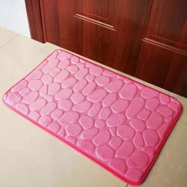 Imagem de Kit 2 Tapete para Banheiro Soft em Poliéster Poliuretano e Borracha 40cm X 60cm Rosa An...