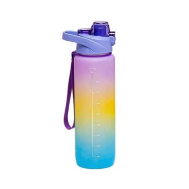 Imagem de Garrafa De água Degradê 1l Lilás - Azul Escuro - PLASVALE