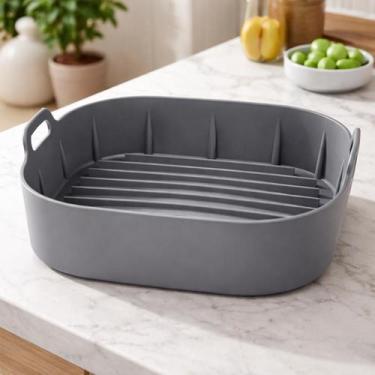 Imagem de Forma Quadrada Para Fritadeira Elétrica Air Fryer Cinza - Clinck