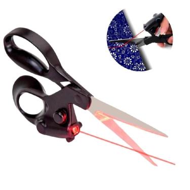 Imagem de Tesoura com Guia a Laser Mira Laser 21CM para Tecidos, Papel, Artesanato e Patchwork Tu...