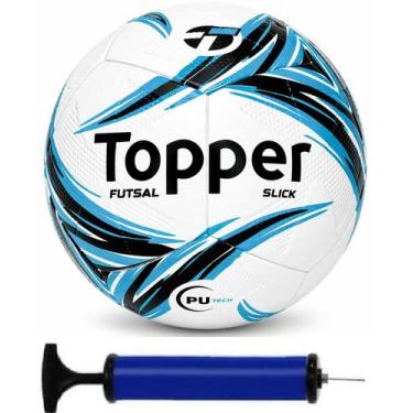 Imagem de Bola Futsal Topper Slick + Bomba De Ar, Azul