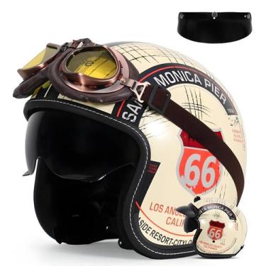 Imagem de Capacete Retrô 3/4 Aberto - Design Vintage para Homens e Mulheres, BR-