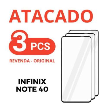Imagem de Kit 3 Película De Vidro Temperado 3D Infinix Note 40 + NF - Nc Newcase