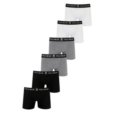 Imagem de Kit 6 Cuecas Masculinas Boxer Algodão Polo Wear Sortido, Sortido, P