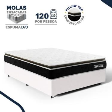 Imagem de Cama Box com Colchão de Molas Ensacadas Pillow Top Black Spring D70 Ca
