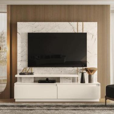 Imagem de Home Theater New Apolo Com Painel Calacata-off-white - MADETEC MOVEIS