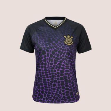 Imagem de Camiseta Corinthians Respeita As Mina Feminina Roxo Oficial, Roxo, Pre