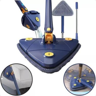 Imagem de Lave e Seque com Facilidade: Mop Limpeza 360 Triangular Giratório Ajus