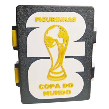 Imagem de Porta Figurinhas Copa Caixa Album Seleção Brasil 2 Divisórias, Branco