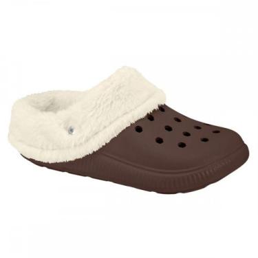 Imagem de Sandalia Moleca 5832106 Forrado Lã Pelinho Feminino, Marrom, 38