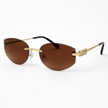 Imagem de Óculos de Sol Virginia Dourado Lente Marrom Premium-Feminino