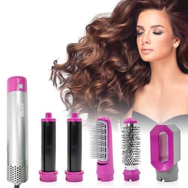 Imagem de Escova Secadora 5 em 1 Profissional Cabelo Quente Cerâmica - ShopMix