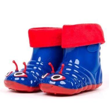 Imagem de Bota  Galocha Infantil GASF Borracha Anteninha Impermeável, Azul, Verm
