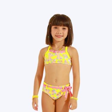 Imagem de Biquíni Neon Borboletas Infantil Feminino Poah Noah 54900, Amarelo flu