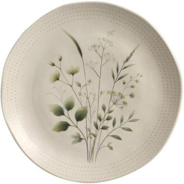 Imagem de Jogo 12 Pratos Rasos Ammi Orgânico Cerâmica Floral 26,5cm Porto Brasil