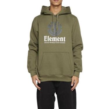 Imagem de Moletom Element Canguru Vertical 280G W24 Masculino Verde, GG, Camaron