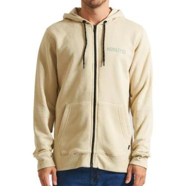 Imagem de Moletom Hurley Aberto Square WT24 Masculino Areia, M, Harvest gold