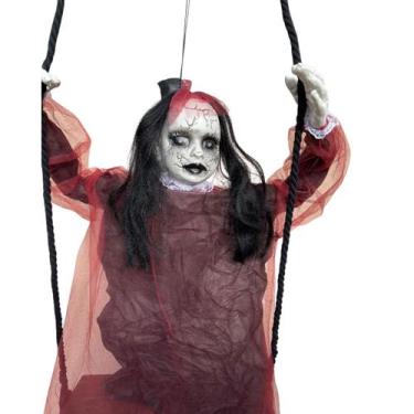 Imagem de Boneca Balanço Verm Led Som Terror Halloween Decoração - sm decora