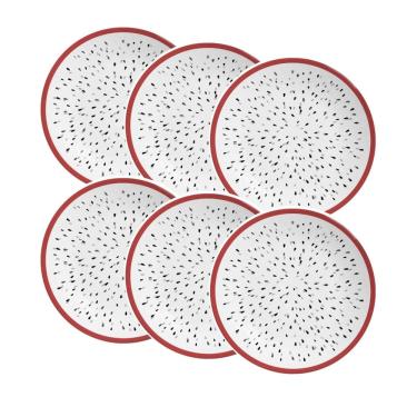 Imagem de Conjunto de 6 Pratos de Sobremesa Pitaya de Cerâmica 21cm - Alleanza