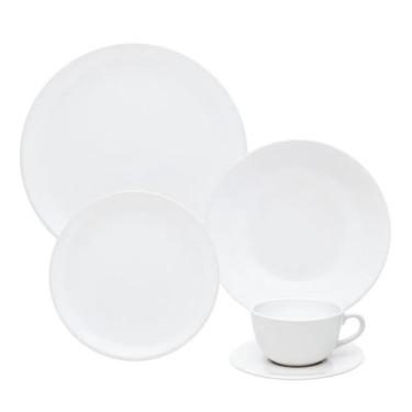 Imagem de Aparelho de Jantar Unni White 30 Peças Cerâmica Arabesco para Uso Diário Branco Oxford