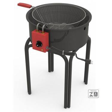 Imagem de Fritador Elétrico Tipo Tacho Pasteleiro Coluna PR-14E 14L 110V Aço Carbono com Cuba Inox Progás