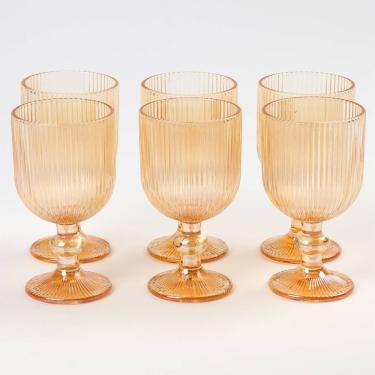 Imagem de Jogo de Taças de Vidro Jogo de 6 Unidades 270ml para Água Sucos Drinks e Vinhos Ambar La Vittra
