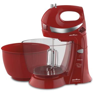 Imagem de Batedeira Convencional Britânia Diamante Cristal Duo 4,3L 350W 4 Velocidades Vermelho 220V