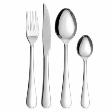 Imagem de Conjunto 16 Talheres Inox Aco 18/0 com Faca de Churrasco e Cabo Anatom