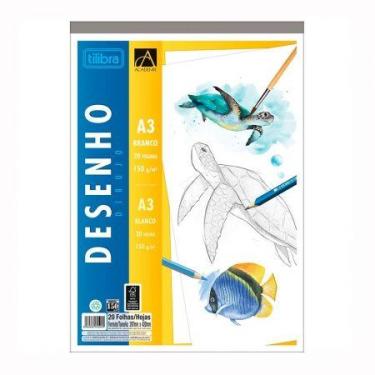 Imagem de Bloco desenho branco A3 150g com 20 folhas - Tilibra