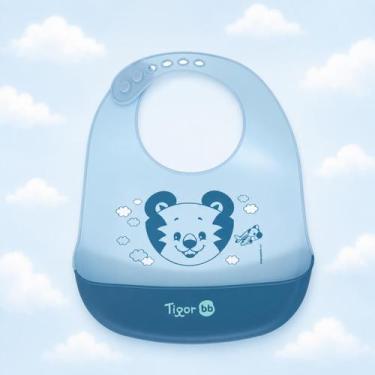 Imagem de Babador Silicone Tigor T. Tigre Bb Meninos Infantil - Pacific, Azul