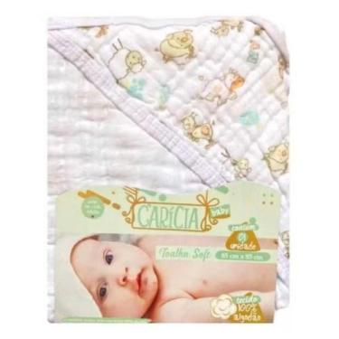 Imagem de TOALHA DE BANHO SOFT 2 CAMADAS DE TECIDO PARA BEBÊ/CRIANÇA 85x85 C/CAP