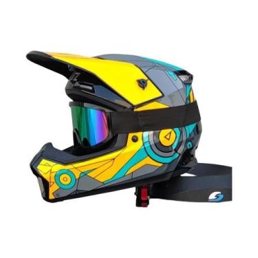 Imagem de Capacete De Motocicleta Off-Road Para Jovens Aprovado Pelo DOT Com Ócu