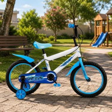 Imagem de Bicicleta Infantil Aro 16 Branca com Rodinhas Removíveis Resistente Co
