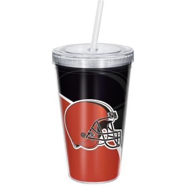 Imagem de Copo Com Canudo Luxo NFL Cleveland Browns-Unissex