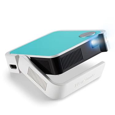 Imagem de ViewSonic Mini projetor de LED ultra portátil M1 com Keystone automático, alto-falante JBL, HDMI, USB, Stream Netflix com dongle (M1MINI), branco