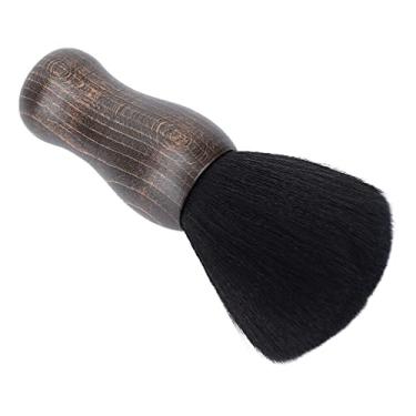 Imagem de Escova de limpeza de pelos no pescoço, remoção de pelos quebrados, escova de pó para pescoço, base em pé, cabo de madeira, firme para casa para cabeleireiros para salão de cabeleireiro