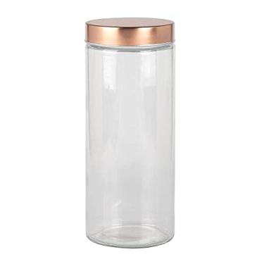 Imagem de Dynasty Porta mantimento redondo em vidro liso com tampa de metal cor cobre 2,2L D11xA27,5cm