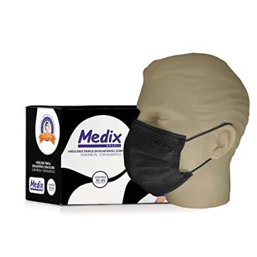 Imagem de Medix Máscara Tripla Descartável Com Filtro (Bfe) Preta - Caixa 50 Un