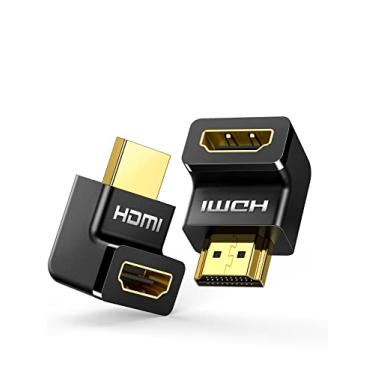 Imagem de UGREEN Adaptador de ângulo reto HDMI de 90 e 270 graus banhado a ouro de alta velocidade HDMI macho para fêmea Adaptador de conector para Roku TV Stick (pacote com 2)