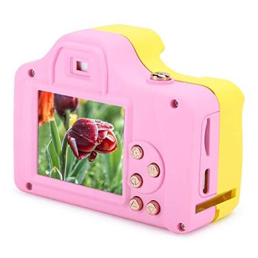 Imagem de Câmera de vídeo HD portátil para crianças, câmera de vídeo digital infantil, para crianças (rosa e amarelo)