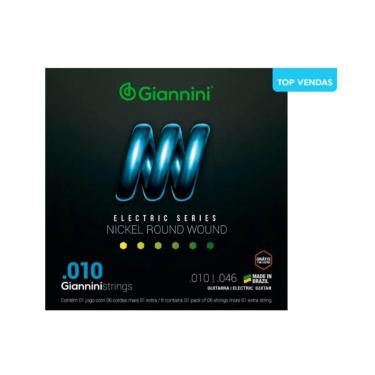 Imagem de Kit 5 Encordoamento Guitarra Giannini Geegst.10 Niquel