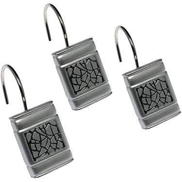 Imagem de Popular Bath Sinatra prata, ganchos de cortina de chuveiro