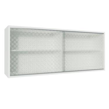 Imagem de Armário Aéreo Glamy 2 Portas de Vidro Quadrato Branco Madesa