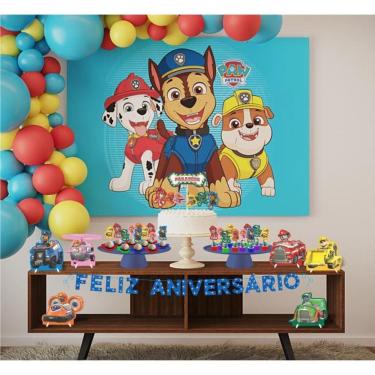 Imagem de Kit Festa Patrulha Canina 39 Itens Painel + Faixa + Enfeites