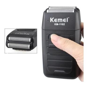 Imagem de Barbeador Shaver Elétrico Sem Fio Kemei 2 Lâminas Km-1102