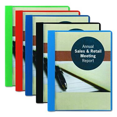 Imagem de Smead Capa transparente para relatório frontal, três fixadores laterais duplos, capacidade de 1,27 cm, tamanho carta, preto, 25 por caixa (87453)