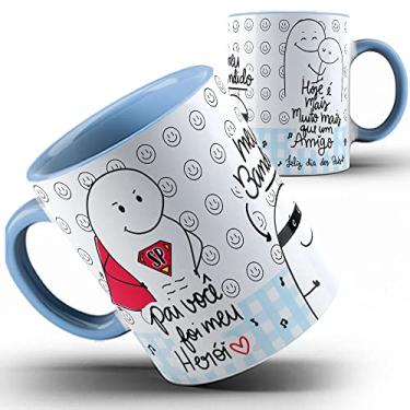 Imagem de Caneca azul papai Flork Pai herói bandido amigo