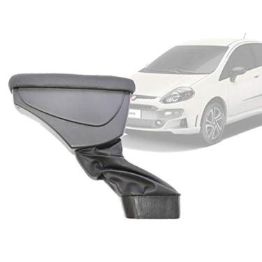 Imagem de Apoio de Braço c/Porta Objetos Punto - Courvin Preto Pesponto Laranja